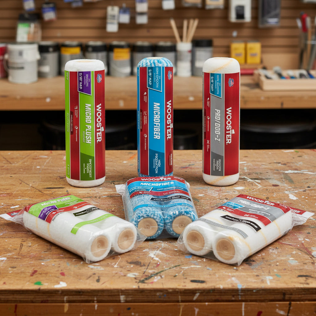 Kit chantier peintre Wooster complet – rouleaux, perche, pinceaux & accessoires pro